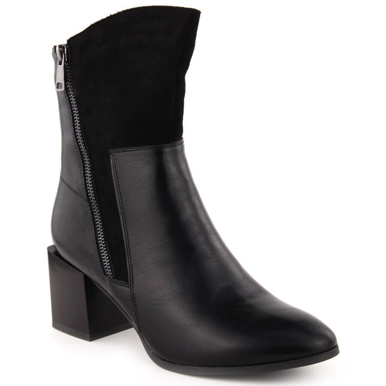 Isolerade högklackade stövlar för dam, svarta Jezzi ASA217-9