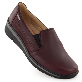 Sköna läderskor i körsbär för kvinnor Helios 350-2 röd