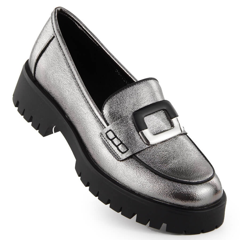 Dam loafers med silvermetallic dekoration Potocki 12420 silver-