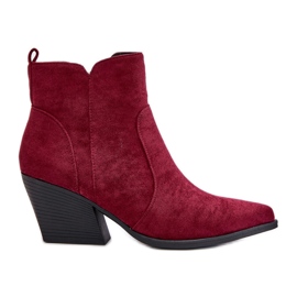 Isolerade Cowboystövlar i ekomocka med dragkedja, Burgundy Virtris röd