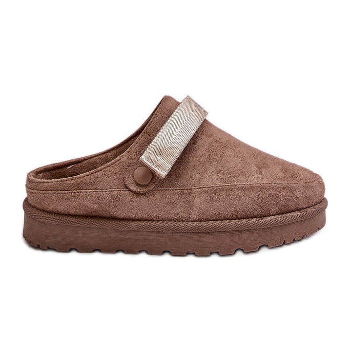 Dampälsfodrade flip-flops på plattformen, brun Azida beige