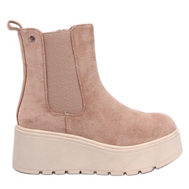 Ronda Khaki plattform Chelsea stövlar beige