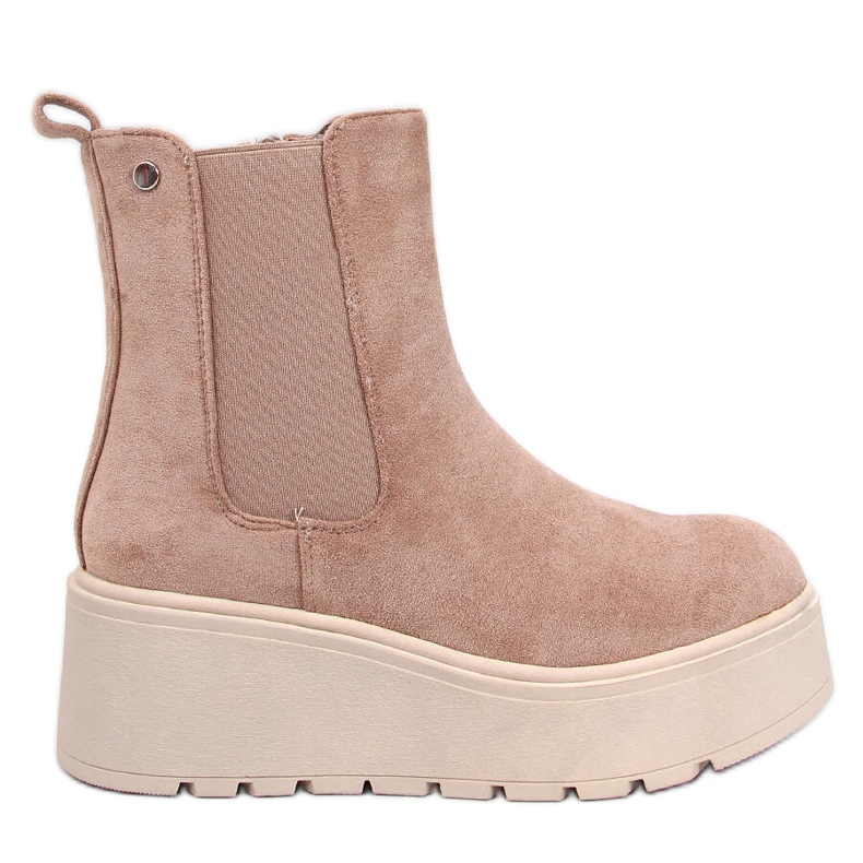 Ronda Khaki plattform Chelsea stövlar beige