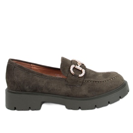 Karins Grön mockasin mockasin med spänne