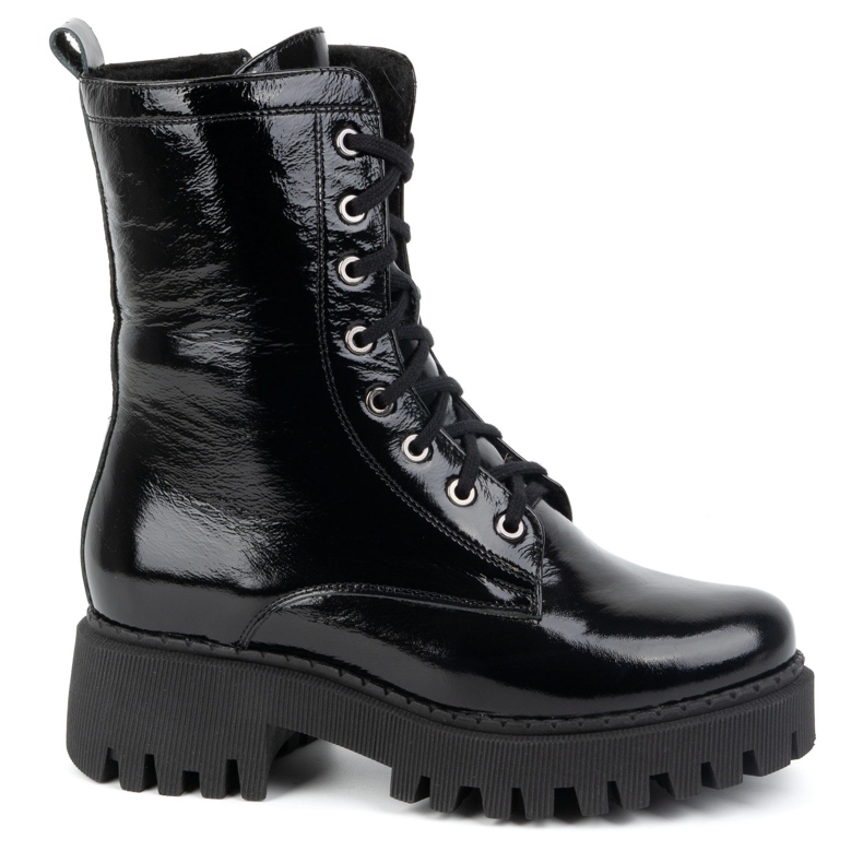 Olivier Skinnstövlar för dam, isolerade, 401BB, svartlackerade