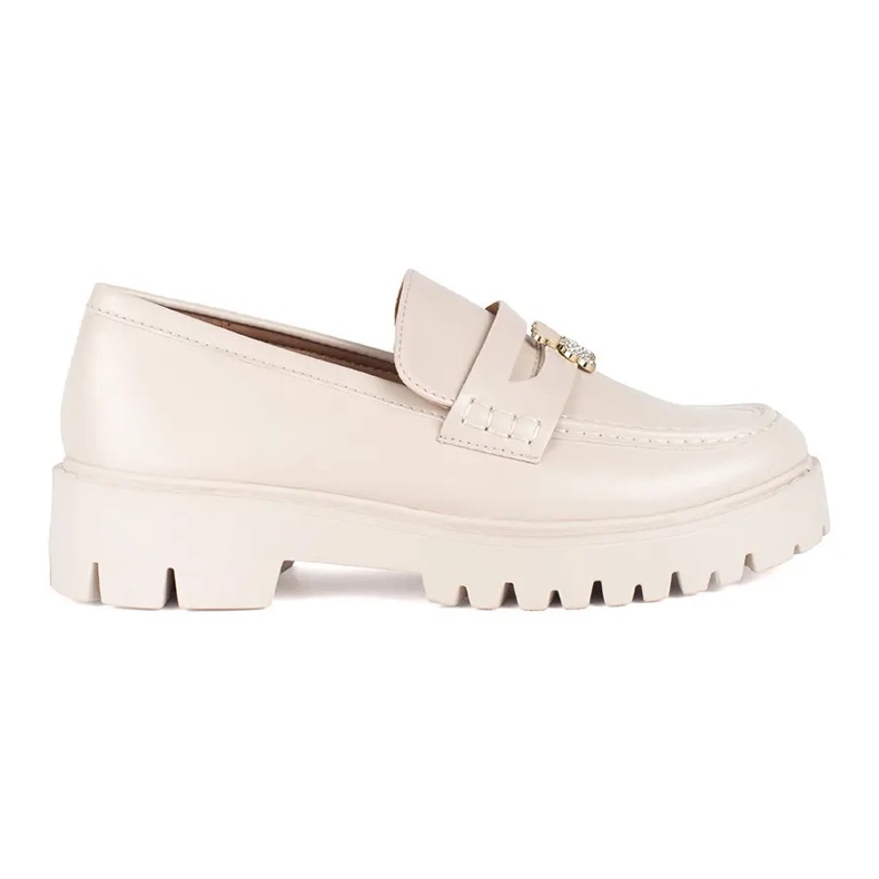 Seastar Beige dam loafers på plattformen