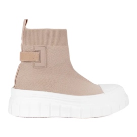 Seastar Beige högplattformssneakers