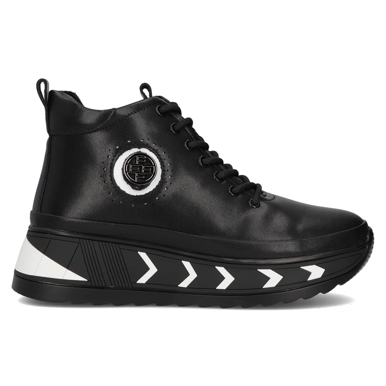 Filippo DBT4214/24 Bk Wh plattformsstövlar i läder, svarta