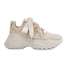 Skinnsneakers för dam Beige CheBello 4583