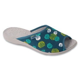 Befado damtofflor med pu-mönster 255D003 grön