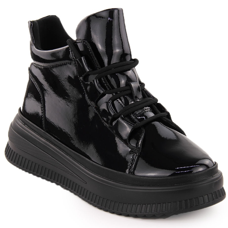 Kvinnors lackisolerade svarta stövlar Artiker 55C1049