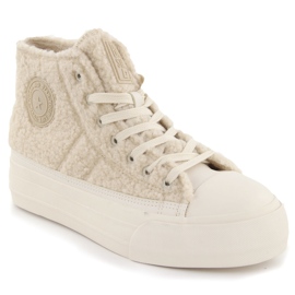 Beige fårskinnsisolerade sneakers Big Star OO274A444