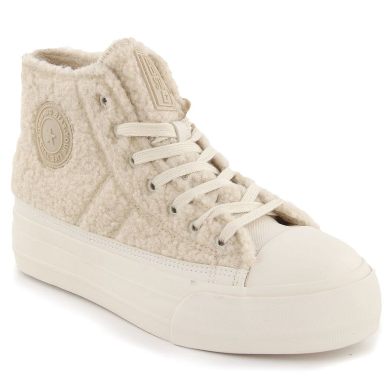 Beige fårskinnsisolerade sneakers Big Star OO274A444