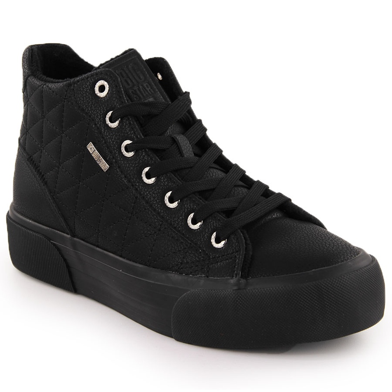 Svarta quiltade isolerade sneakers Big Star OO274A480