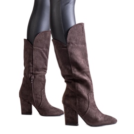 Bruna högklackade Amare-stövlar