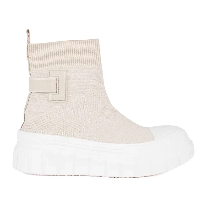 Seastar Ljusbeiga sneakers med hög plattform beige