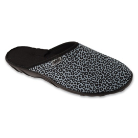 Befado damtofflor med djurtryck 235D205 grå/svart