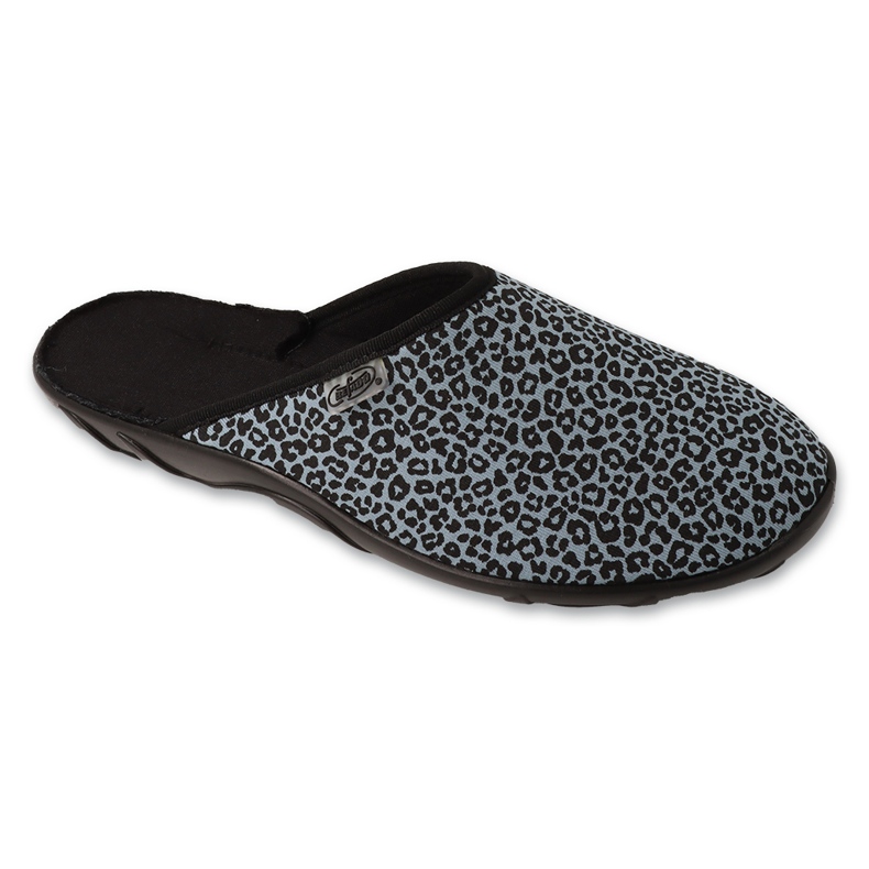 Befado damtofflor med djurtryck 235D205 grå/svart