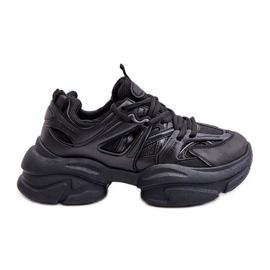 Damsneakers på en massiv sula, svarta Amoserna