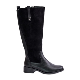 Jezzi Damisolerade knätstövlar med dragkedja Svart Ivasira