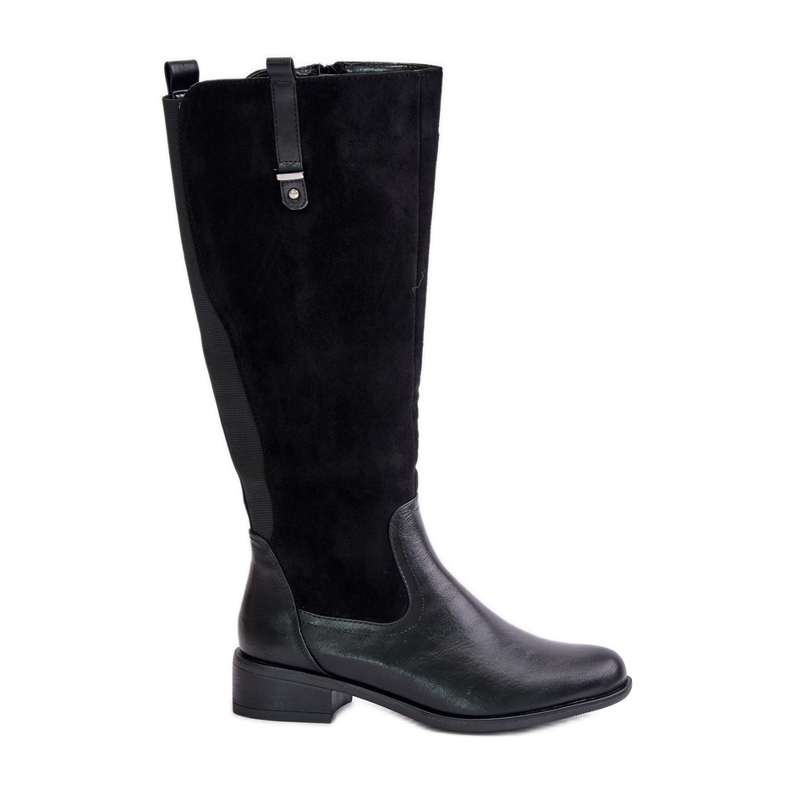 Jezzi Damisolerade knätstövlar med dragkedja Svart Ivasira