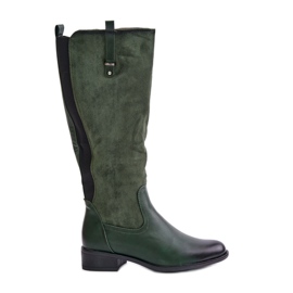 Jezzi Isolerade knätstövlar för kvinnor med dragkedja, grön Ivasira