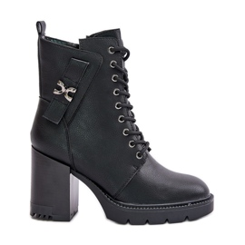 Jezzi Isolerade ankelboots med gulddetalj, Svart Ivarisse