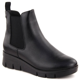 Ankelstövlar för damer med kil, svart Potocki 12433