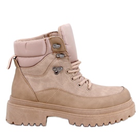 Mathen Khaki trapper ankelboots beige