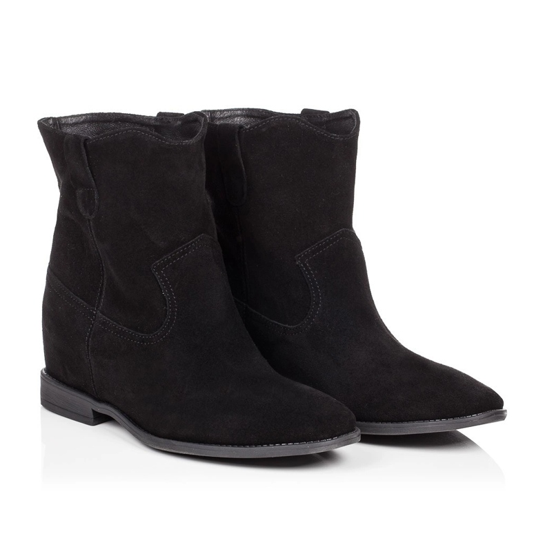 BUTDAM Kwk wedge ankelboots, svart mockaskinn