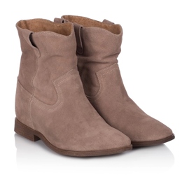 BUTDAM Kwk wedge ankelboots, beige mocka