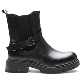 Ankelstövlar i läder med spänne, svart Sergio Leone TR719-S