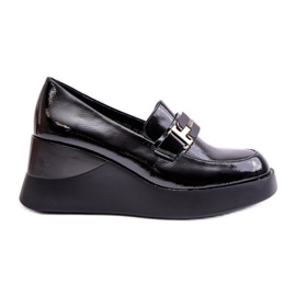 Vinceza 58337 Black Patent Wedge Mockasiner svart