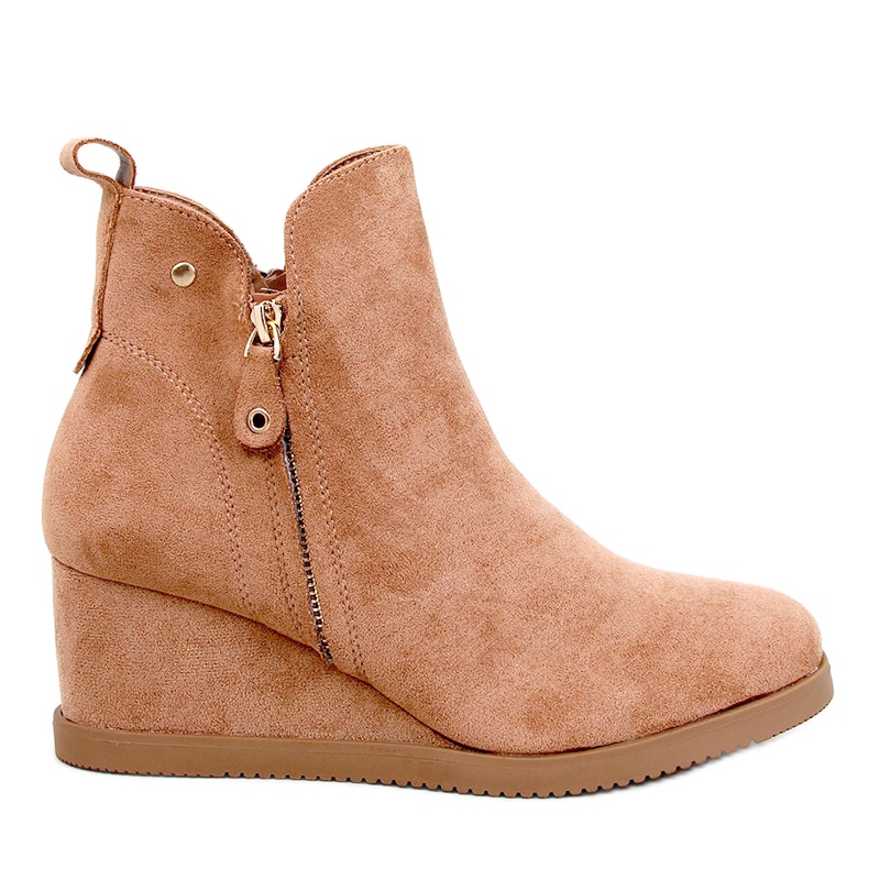 Paxten Camel stövlar med kil i mocka beige