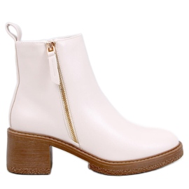 Guire Beige fullnarv högklackade ankelboots