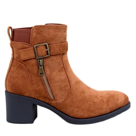 Klassiska Irving Camel högklackade ankelstövlar brun