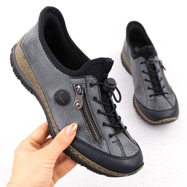 Dam marinblå slip-on skor Rieker N3267-14