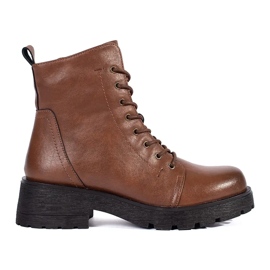 Bruna skinnstövlar med tjock sula från Sergio Leone