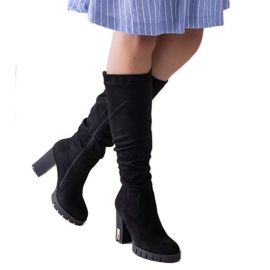 Svarta isolerade Ashiva högklackade stövlar