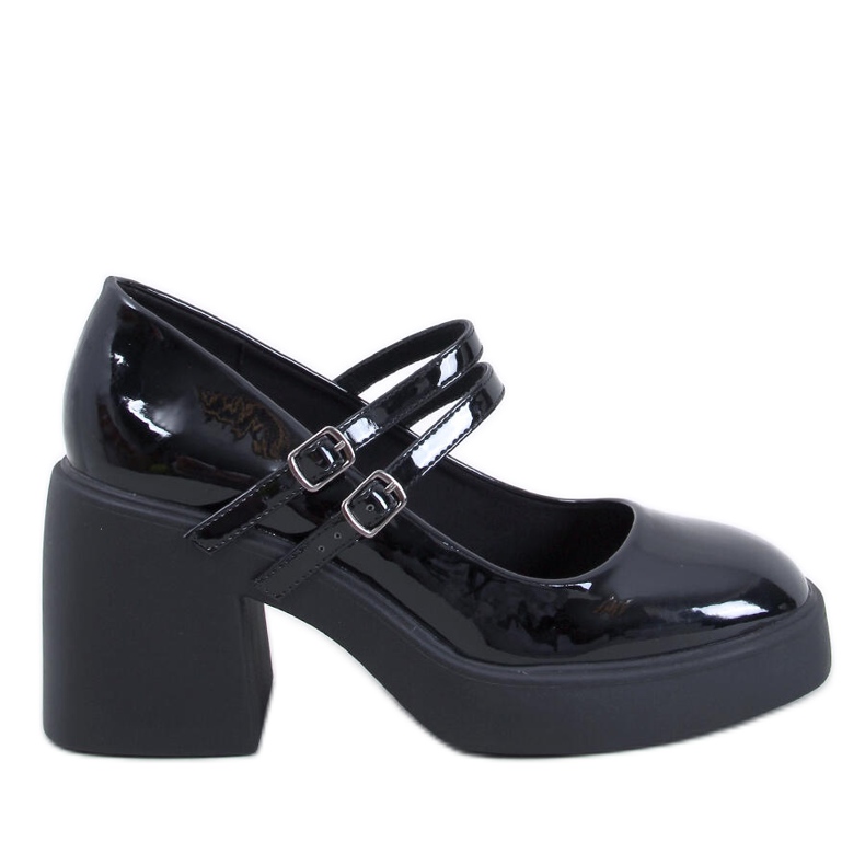 Lorai Black pumps med bred klack svart