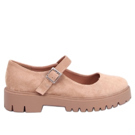 Holmess Khaki strappy plattform balett lägenheter beige