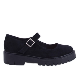 Holmess Black strappy plattform balett lägenheter svart