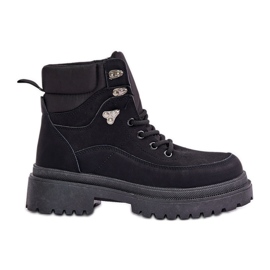 Trapper Boots för kvinnor Snörning Svart Rabaria