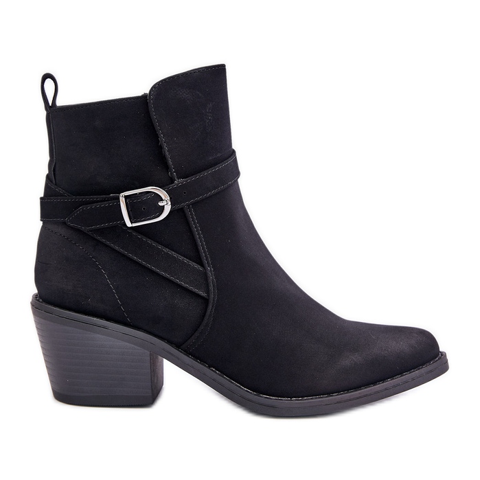 Svarta Glamer högklackade cowboystövlar med spetsiga tår, isolerade, dragkedja