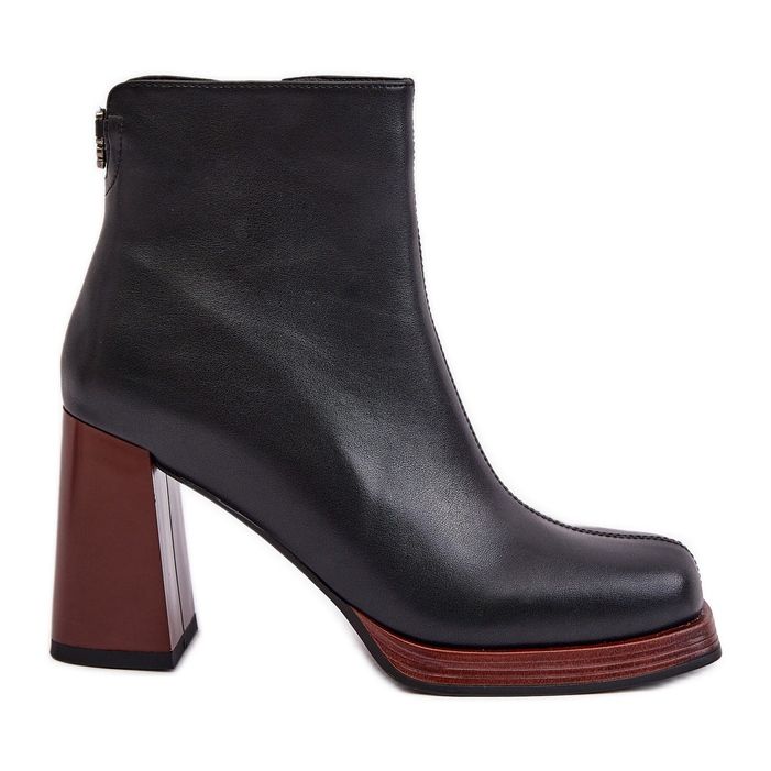 S.Barski Skinnstövlar för kvinnor på hög klack isolerade D&amp;A JC42-37 Svart