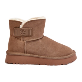 Snowboots i mocka i läder med päls Vinceza 97951 Beige