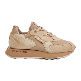 Skinnsneakers för kvinnor Big Star OO274564 Hi-Poly System Beige