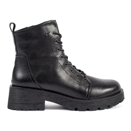 Svarta ankelboots i läder med tjock sula från Sergio Leone