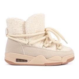 Seastar Beige snökängor för kvinnor med tjock sula