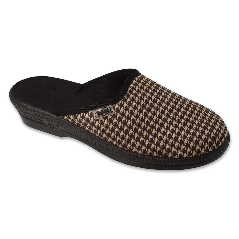 Befado dam pu-mönstrade tofflor 219D484 beige/svart